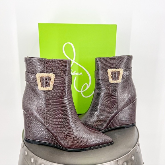 Sam Edelman Weslie Point Toe Wedge Ankle Boots - Picture 7 of 13